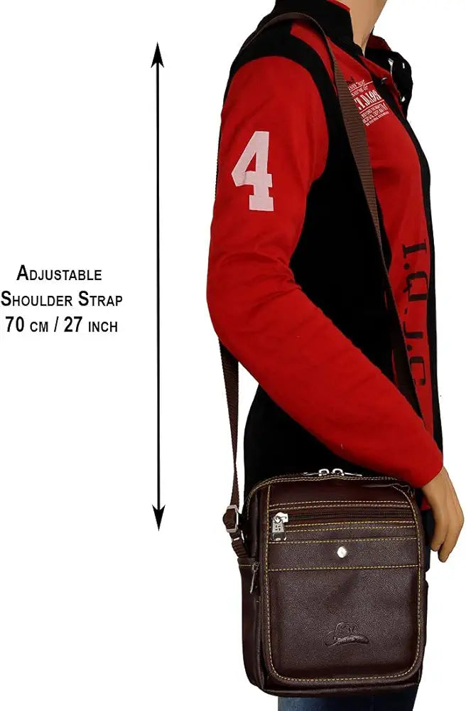 Leather World Leatherette Tan Sling Bags Men Messenger Bags Cross Body Bags Girl