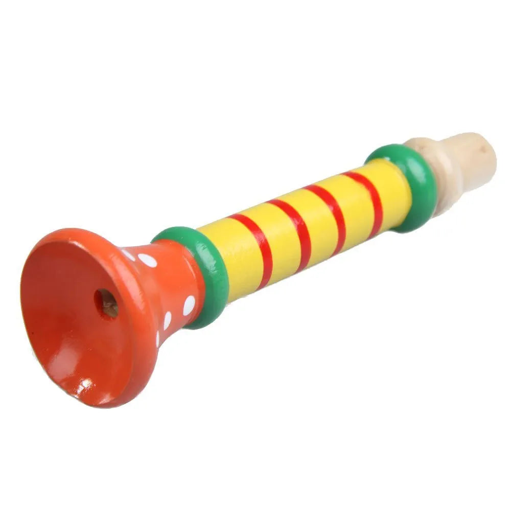 Trinkets & More™ - Wooden Trumpets Colourful | Birthday Return Gift | Whistle Musical Instrument | Toys Kids 2+ Years