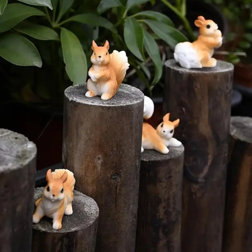 Satyam Kraft Resin 1 Set Squirrel Miniature Figurines Showpiece