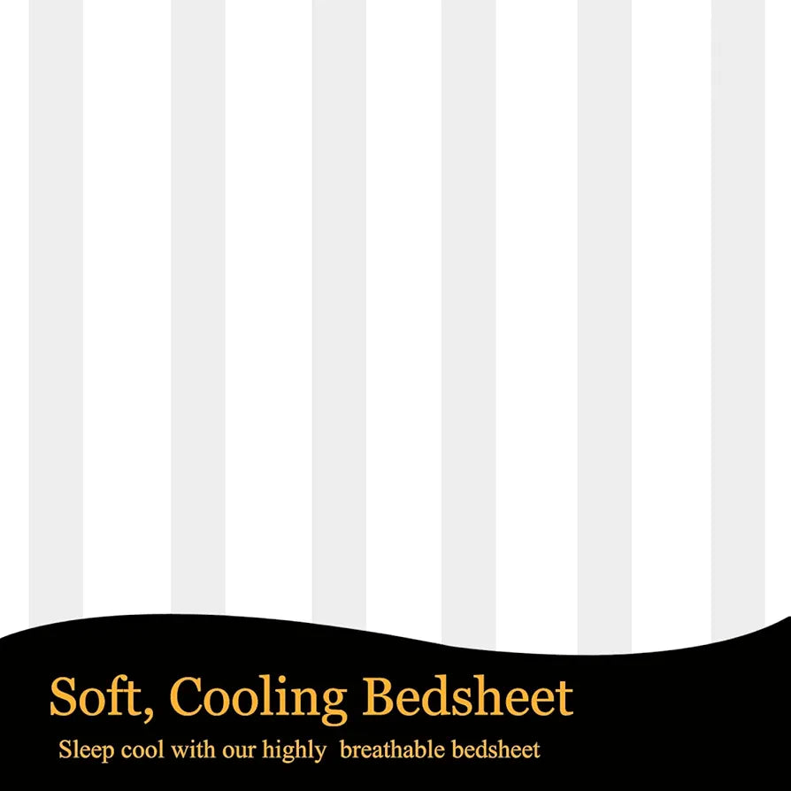 Fresh From Loom Microfiber Soft Skin Safe Breathable King Size Flat Bedsheets Set with 2 Pillow Covers White