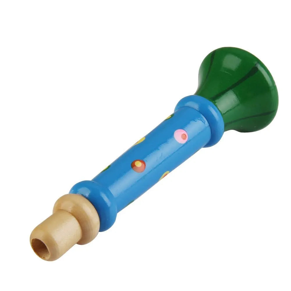 Trinkets & More™ - Wooden Trumpets Colourful | Birthday Return Gift | Whistle Musical Instrument | Toys Kids 2+ Years