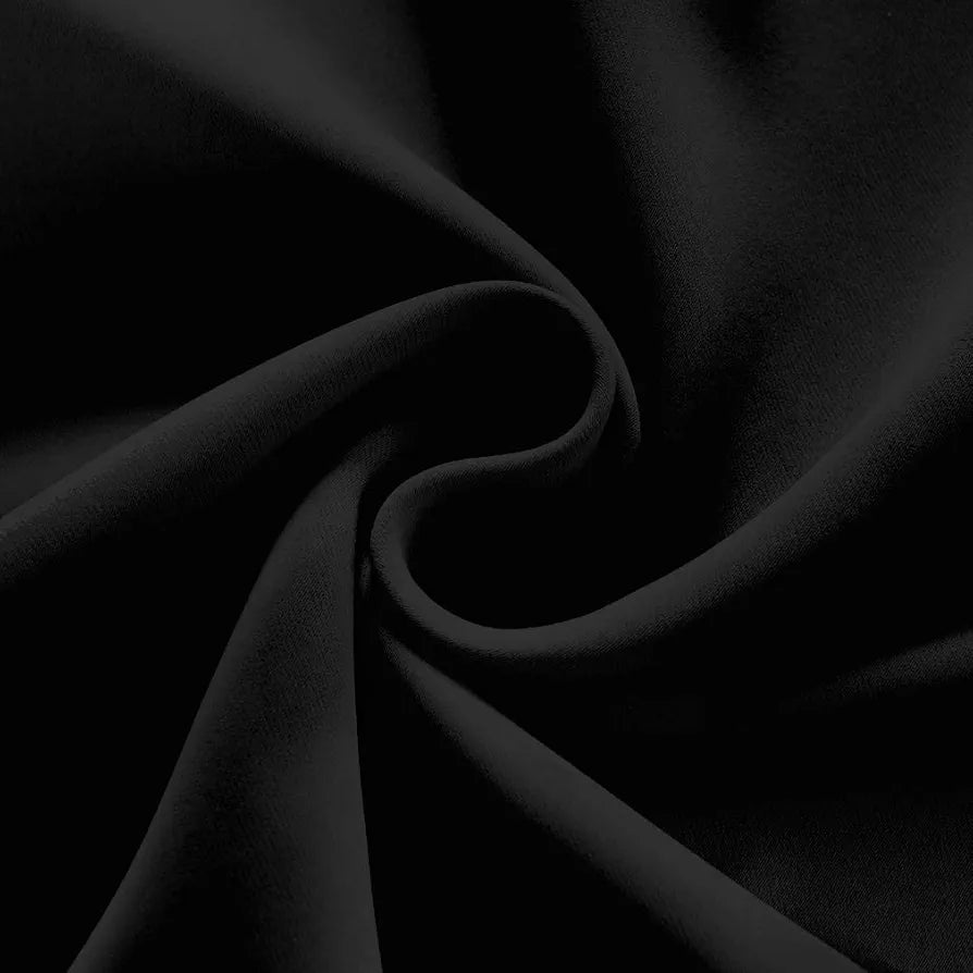 Divine Casa 5 Feet Super Satin Semi Blackout Window Curtains Colour Jet Black with Curtain Holder Light Filtering Drapes (Pack of 2)