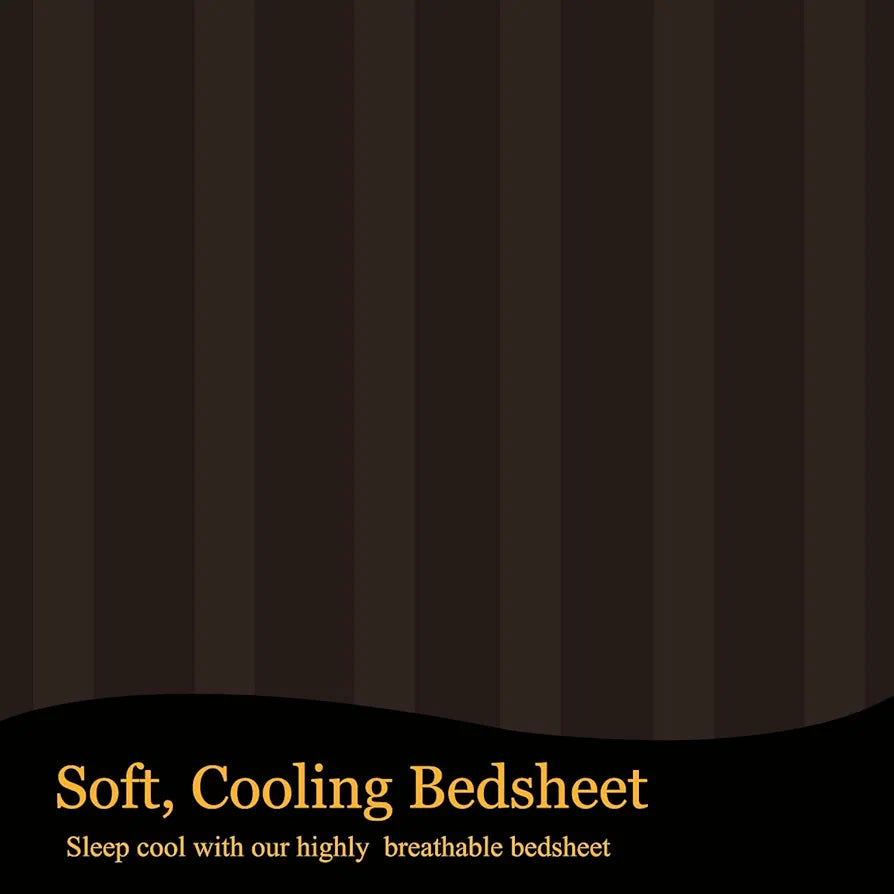 Fresh From Loom Soft Skin Safe Breathable King Size Flat Bedsheets Double Bedsheet Set with 2 Pillow Covers Coffee