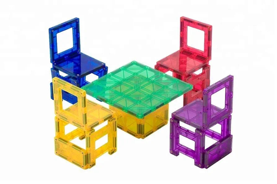 Trinkets & More - 3D Premium Magnetic Tiles Toys | Building Tiles Stacking Set | Magical Construction Game Puzzle | STEM with Storage Box