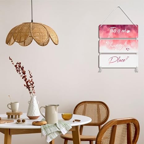 Blue Finch Decorative This Is Our Happy Place Wall Hanging Decor Wooden Sign For Home Decor