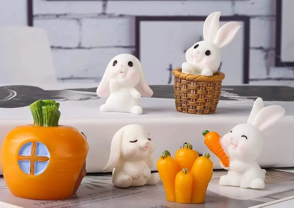 Satyam Kraft 1 Set Resin Rabbit Miniature Figurines