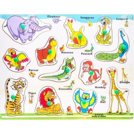 FunBlast Wooden Colorful Learning Educational Board for Kids with Different Variants (Cute Animal)