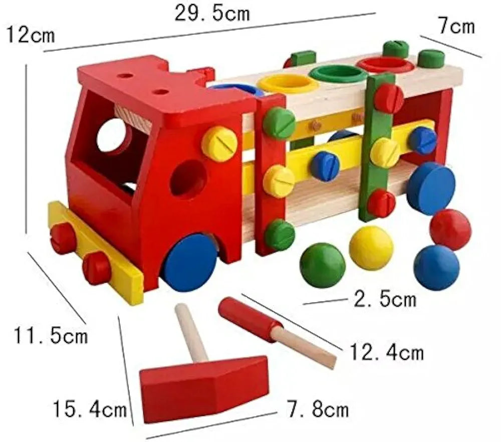 Trinkets & More - 2 in 1 DIY Screw Car Vehicle Hammer Ball | Reassembly Multifunction Building Blocks | Knock Tinker Toy | Educational Toy Kids 3+Years
