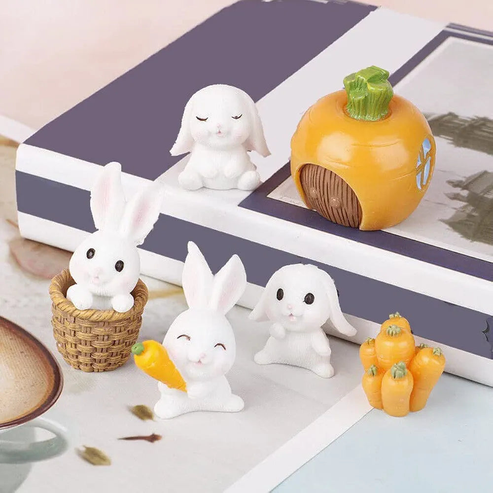 Satyam Kraft 1 Set Resin Rabbit Miniature Figurines