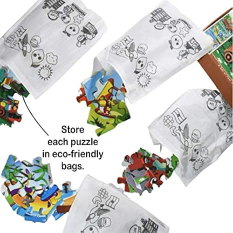 Wondrbox Means Of Transport Jigsaw Puzzles For Kids Means of Transport Set of 4 Puzzles in Box