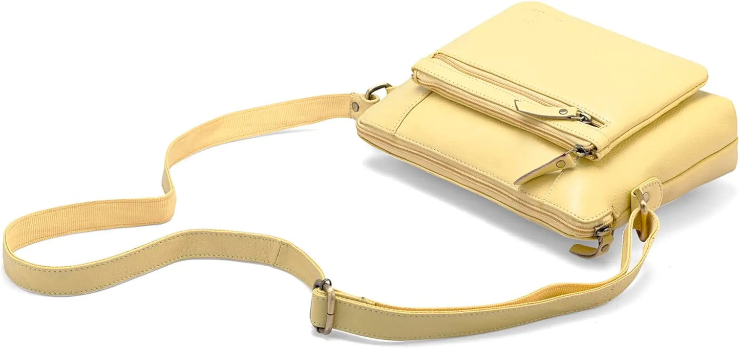 Goatter Genuine Leather 9" Inch Sling Cross-Body Bag For Women's