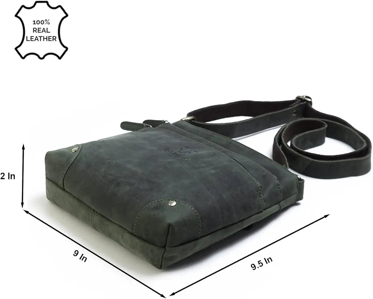 Goatter Genuine Leather 9.5" Inch Sling Cross-BodyBag for Girls And Women,