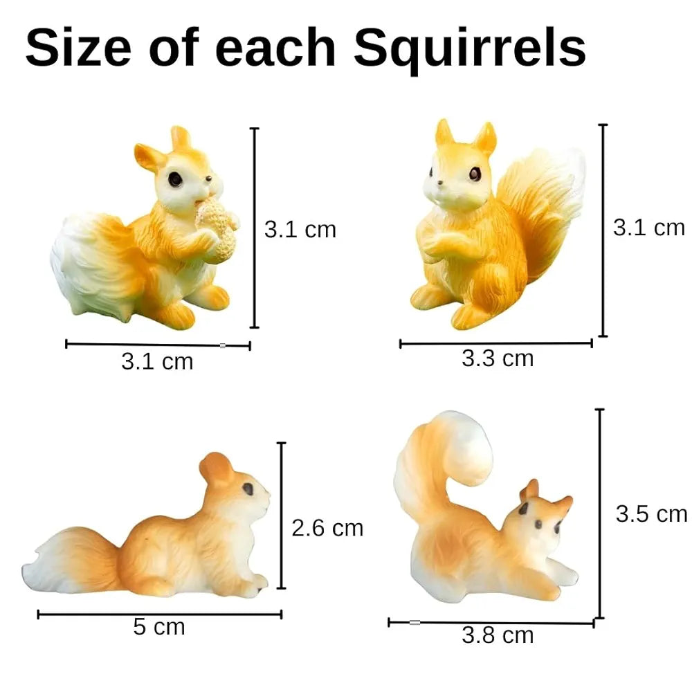 Satyam Kraft Resin 1 Set Squirrel Miniature Figurines Showpiece