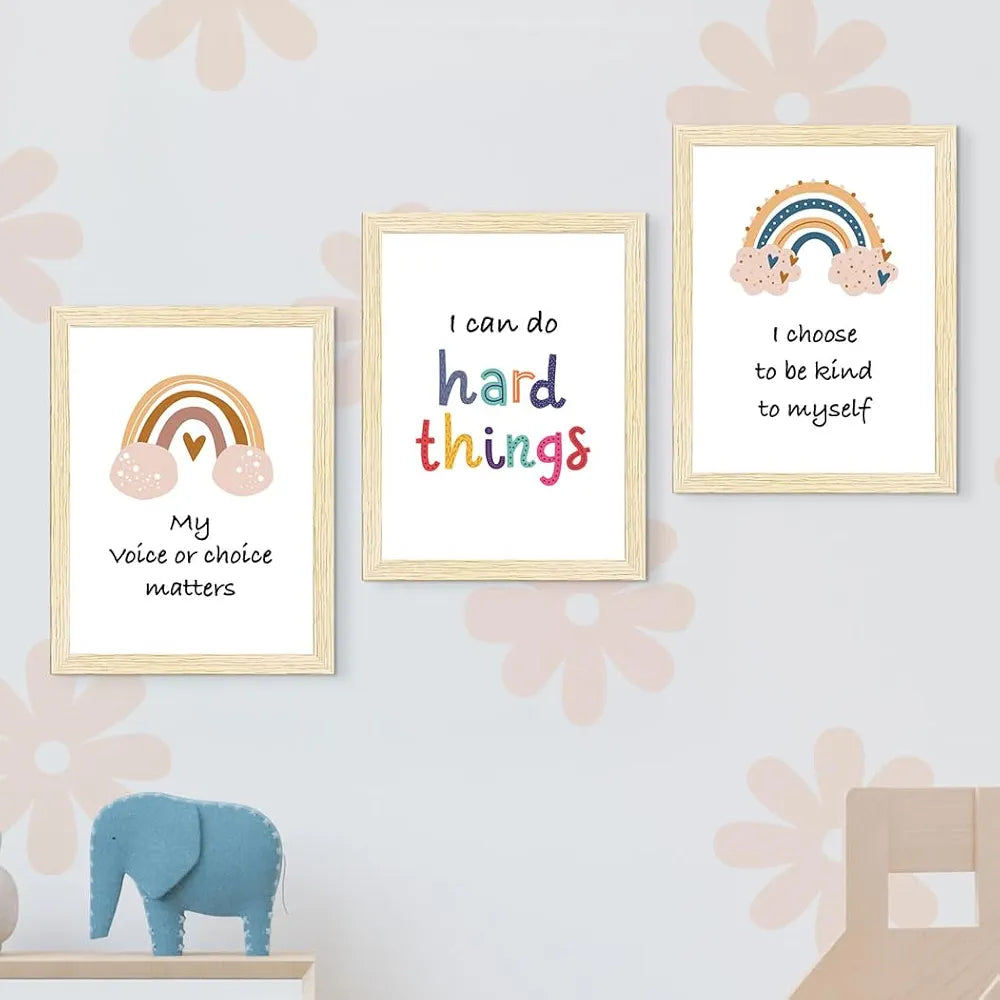 ArtX Motivational -07 Quotes Wall Art A4 Size Multicolor Synthetic Wood Frames Set Of 6