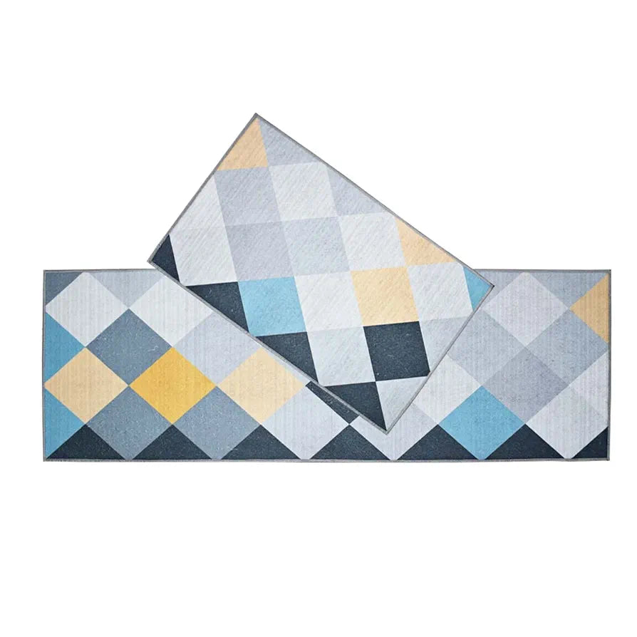 Ishro Home Kitchen Mats For Floor Anti Slip Waterproof Set Of 2 Pcs Colour Shiny Stars