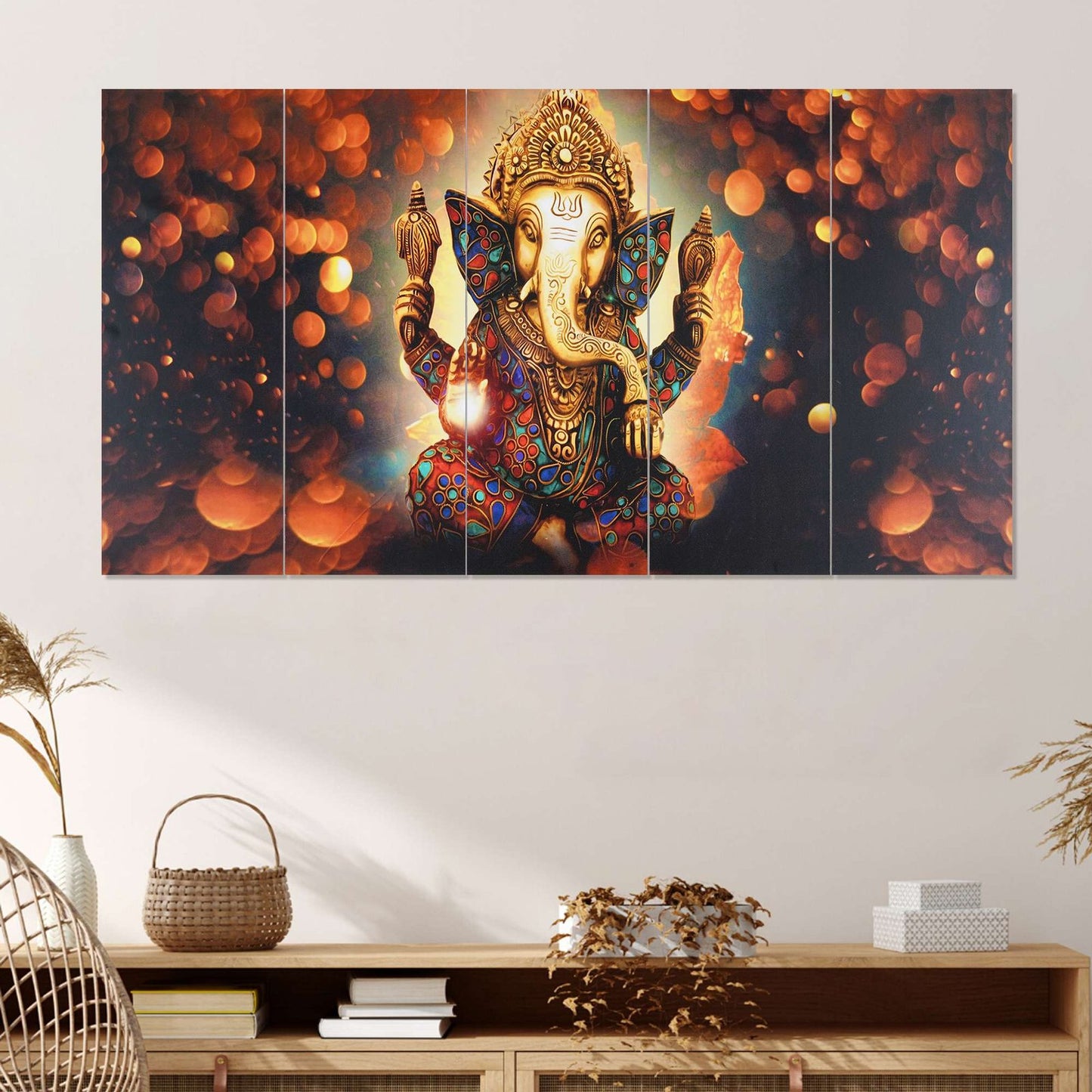 Set Of 5 Wooden Framed Wall Paintings