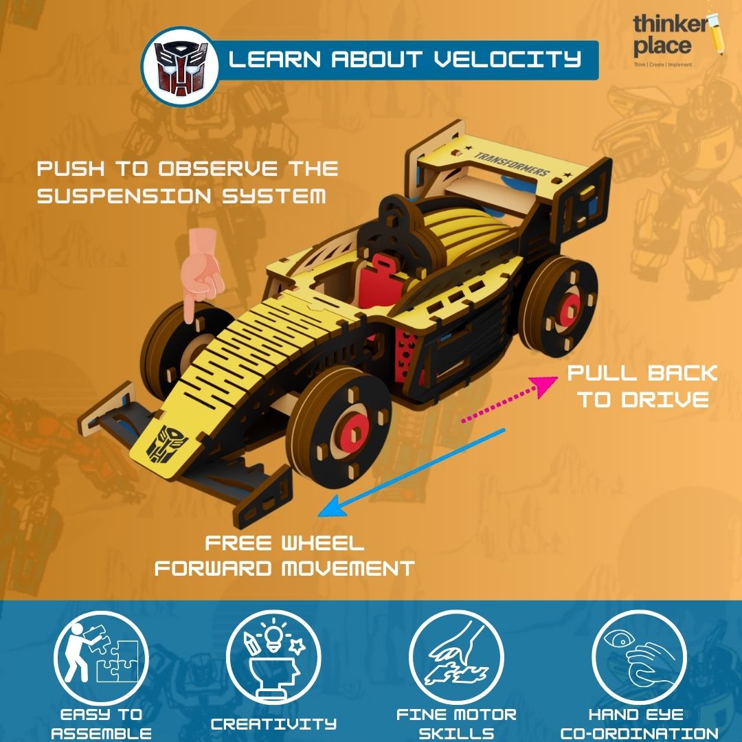 Transformers Bumblebee DIY Race Car- Learn about Velocity