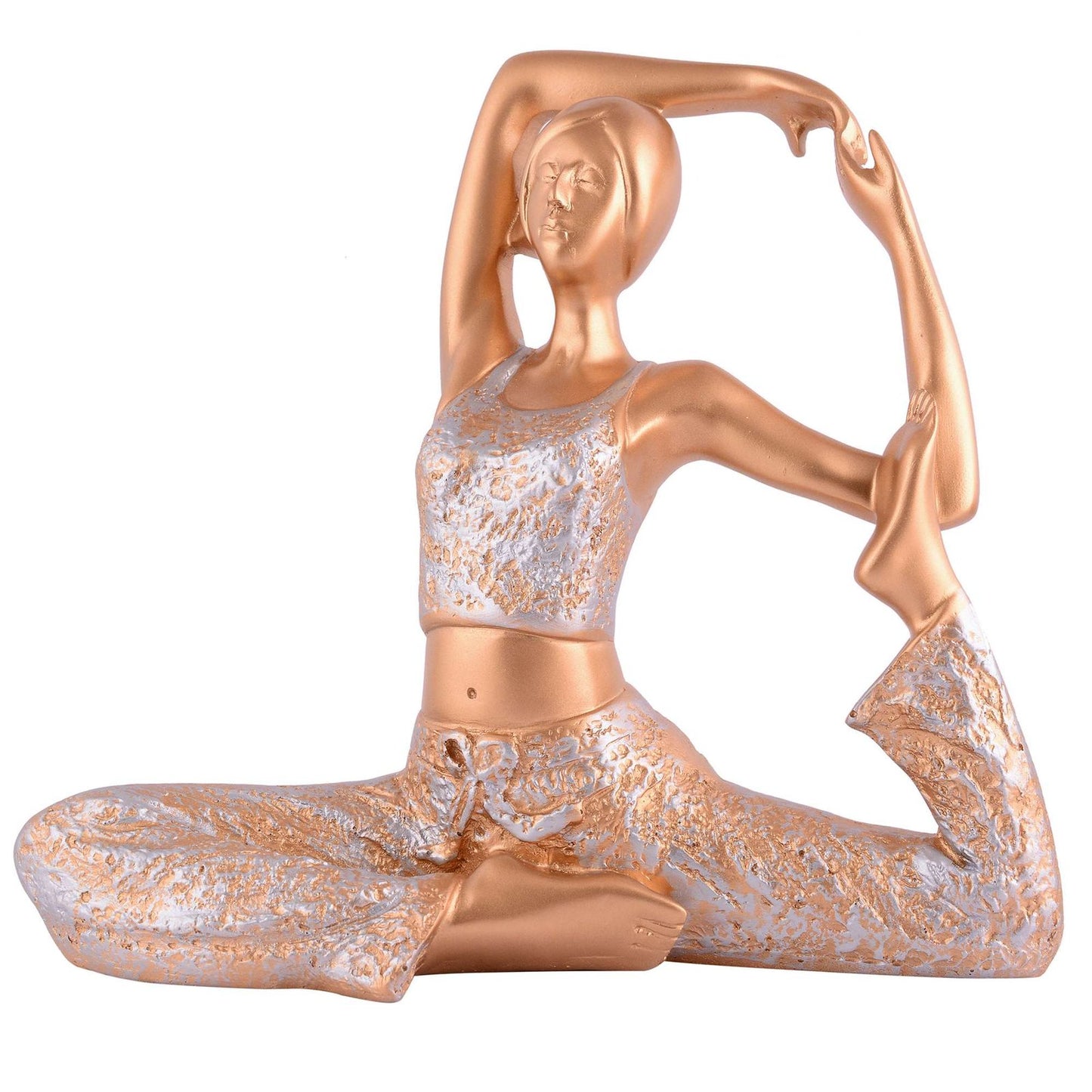 Suitable for home decor Yoga Posture Lady Statue Idol for Home Yoga Statue admirable piece of gift (golden)