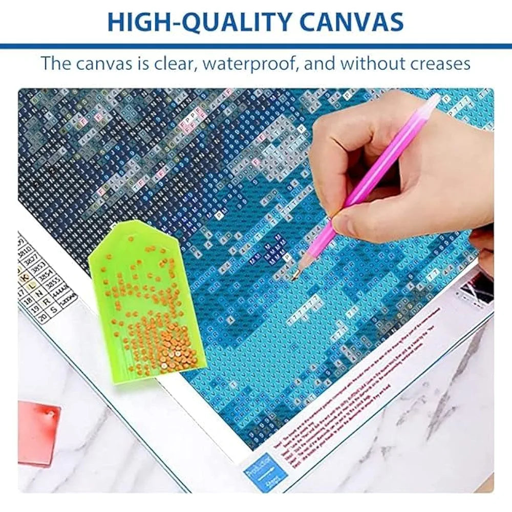 TREXEE Large Size 5D Diamond Painting by Number Kit for Adults & Kids - Beginner DIY Full Drill Embroidery Cross Stitch Pictures Art Kit