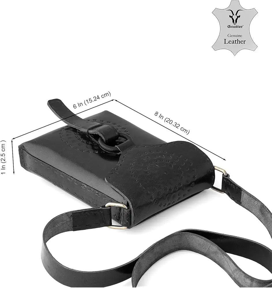Goatter Genuine Leather Handmade Girls And Women’s Small Cross Body Sling Bag For Daily Use