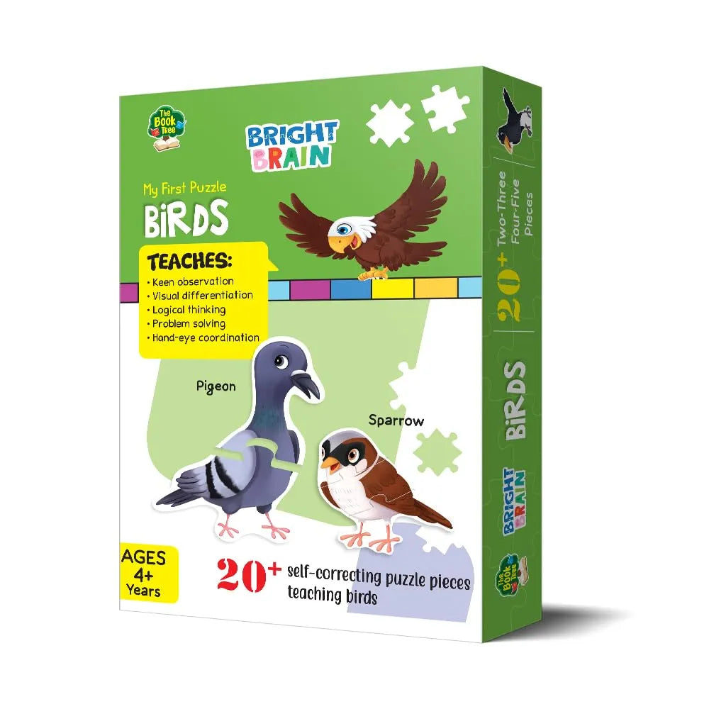 The Book Tree Birds 20+ Piece Jigsaw Puzzle for Preschoolers, Educational Toy for Learning Different Birds, Gifts for Kids Ages 3 to 6 by Majestic Book Club