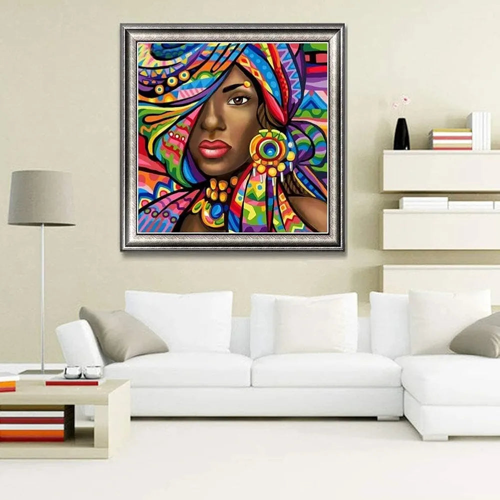 TREXEE DIY 5D Diamond Painting by Number Kits for Adults & Kids Full Drill Round Diamond Crystal Gem Art, Cross Stitch Crystal Rhinestone Embroidery Home Wall Decor Gift
