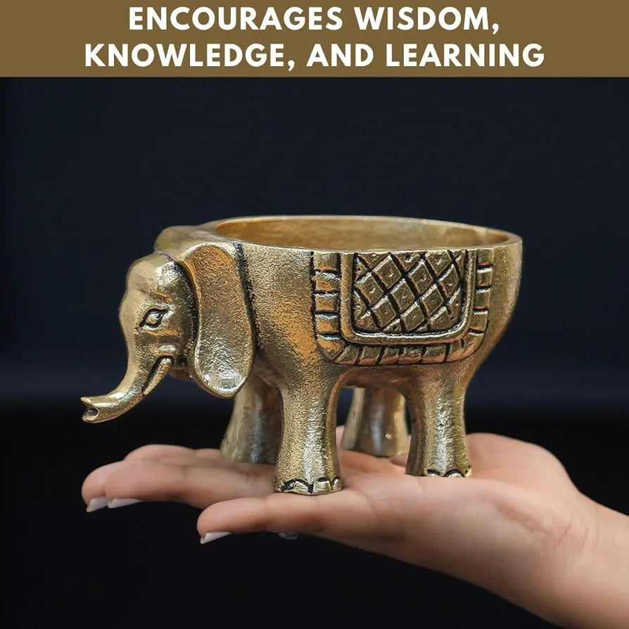 BEHOMA Aluminium Elephant for Good Luck | Statue for Home Decor Tabletop Living Room Office | Candle Holder Gift Showpiece for Valentine's Day, Birthday