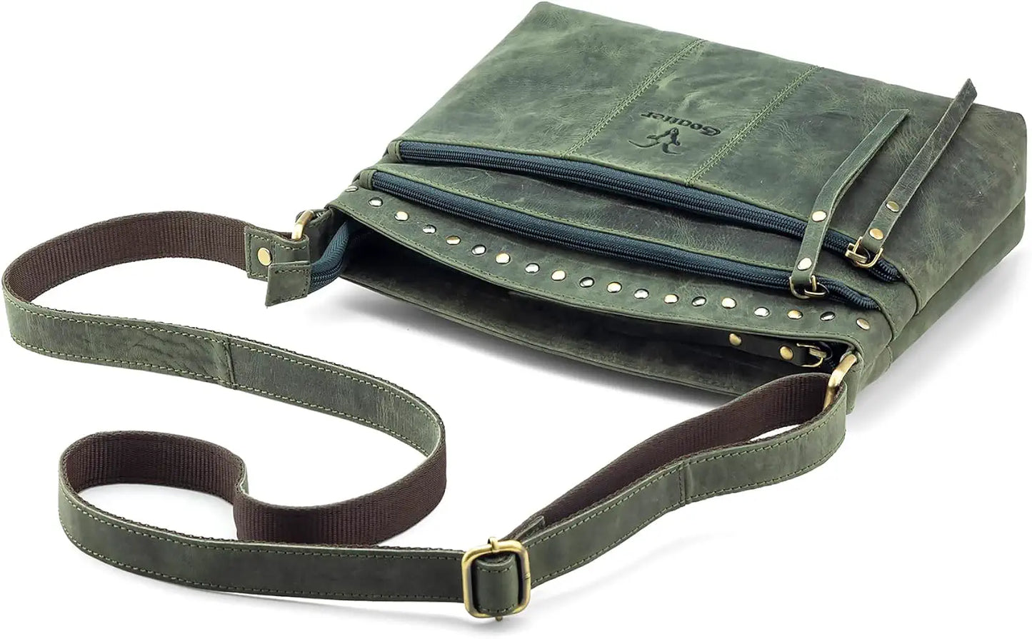 Goatter Hunter Leather 11.5" Crossbody Bag for Women,