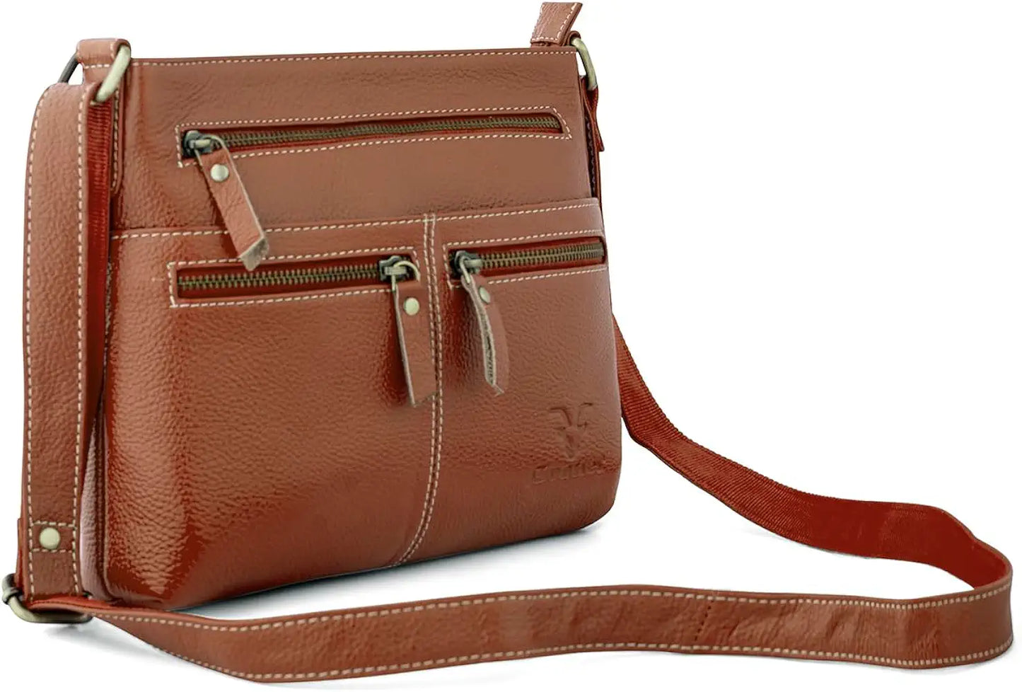 Goatter Genuine Soft Leather Multi Pocket 10" Inch Sling Cross-BodyBag for Girls And Women,