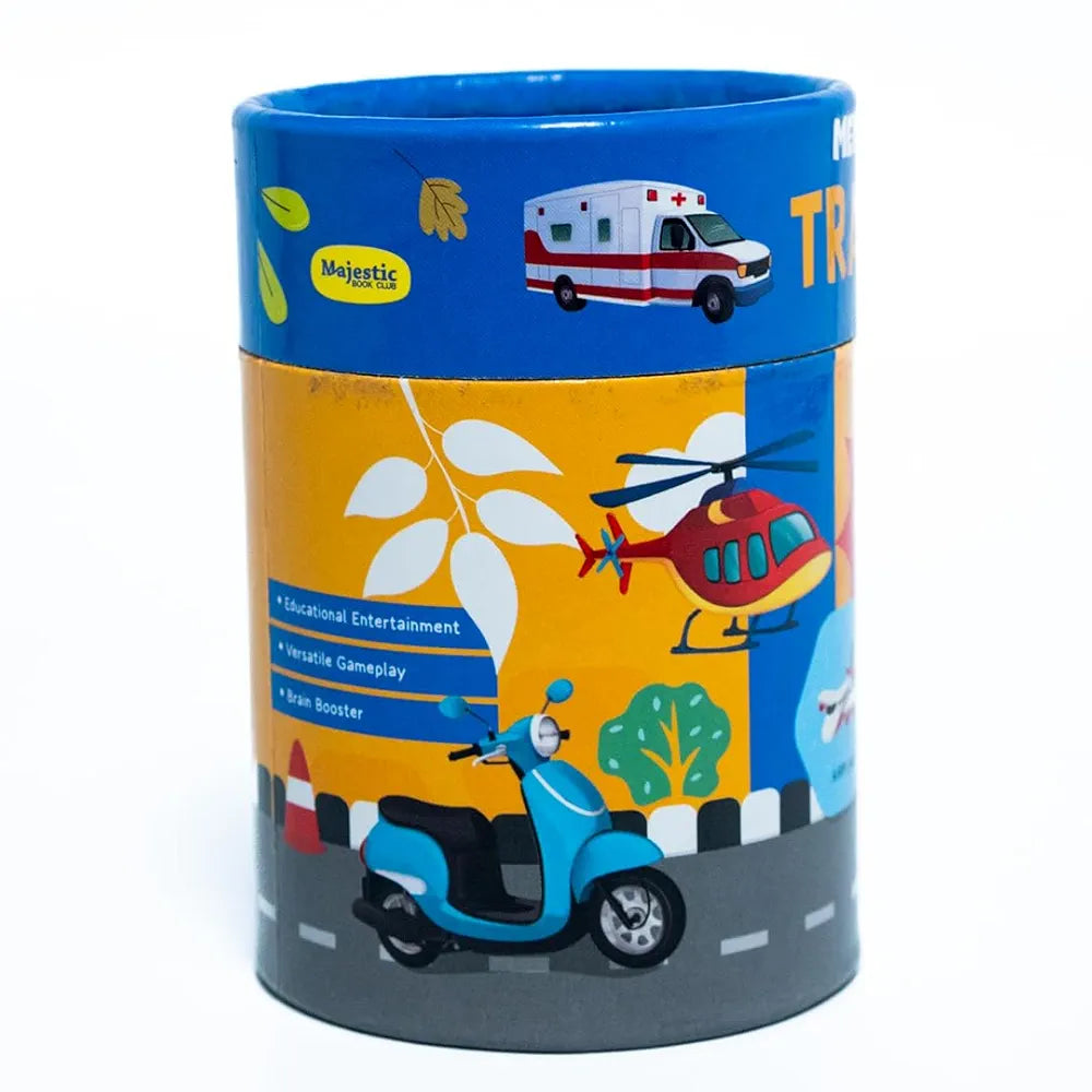 THE BOOK TREE Memory Match Game: Transport – 24 Durable Cards, 12 Vehicle-Themed Pairs, Brain-Boosting Educational Game for Kids, Toddlers, and Families