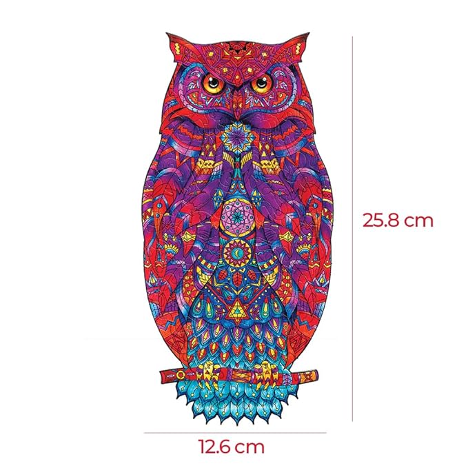 91knots Mystical Owl 83 Pieces Mandala Art Inspired Premium Wooden Jigsaw Puzzle for Kids & Children Aged 5+ Years