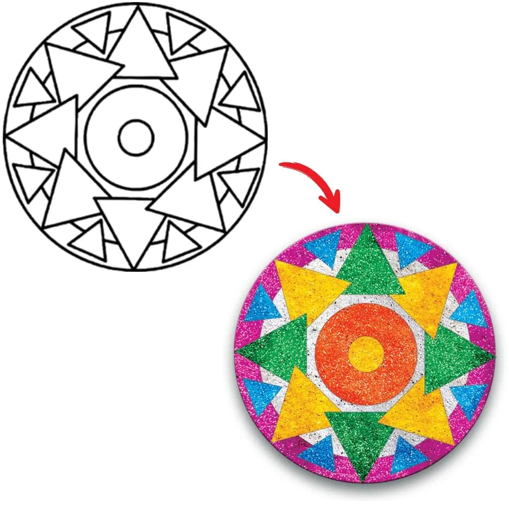 Toykraftt : Sand Art Kit Rangoli Mandala, Sand Art Activity Kit For Kids, Art And Craft, Gift Item For 6 Year Olds - Multicolor