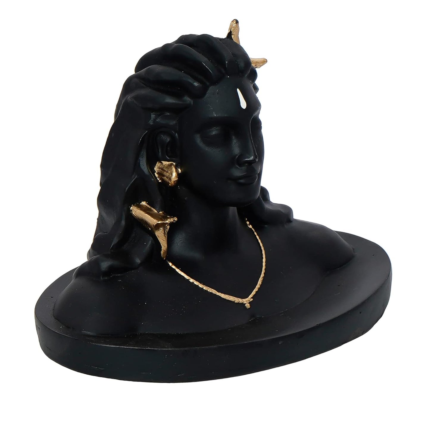 Ecraftindia Black Resin Handcrafted Adiyogi Shiva Statue for Car Dashboard | Lord Shiva Idol for Home