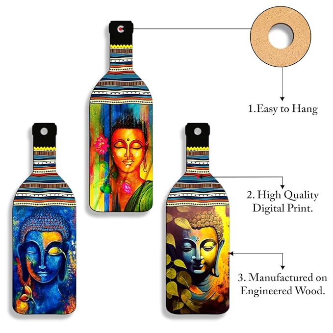 Sehaz Artworks home decor items for hall Wooden Wall Hanging Decor Positive Vibes Home Decor  Items Budha