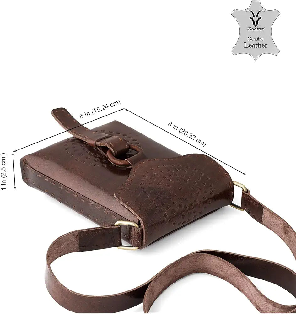 Goatter Genuine Leather Handmade Girls And Women’s Small Cross Body Sling Bag For Daily Use