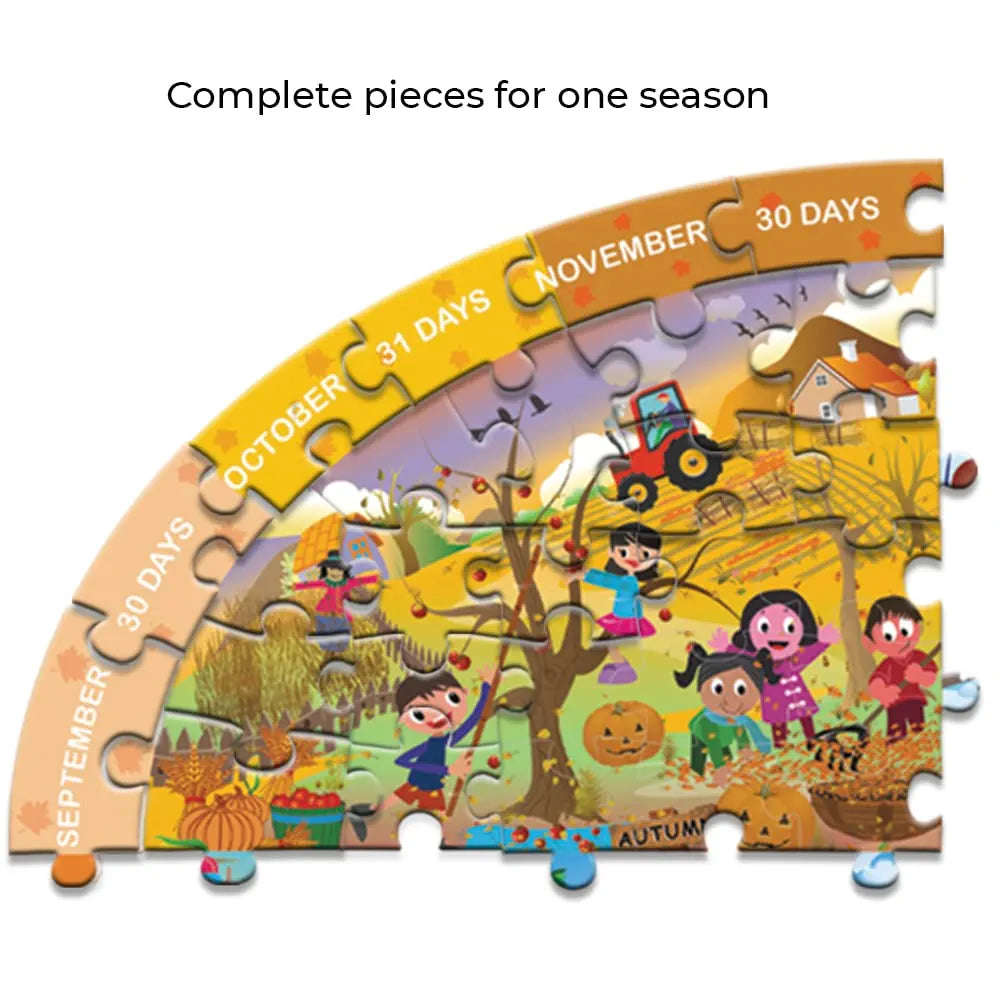 TOYKRAFTT Puzzles 5 Year Old Montessori Games, Toddler Puzzles for Boys and Girls Educational Games Age of 5 Years Above, Four Seasons Jigsaw Puzzle for Birthday Return Gifts Months & Seasons