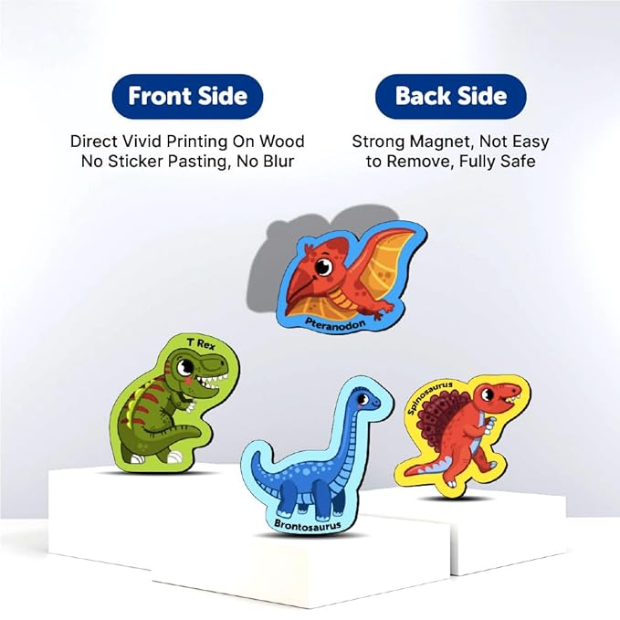 Mini Leaves Magnets for Kids Dinosaur Fridge Magnets for Whiteboard Preschool Learning Toys | Magnetic Animals for Refrigerator