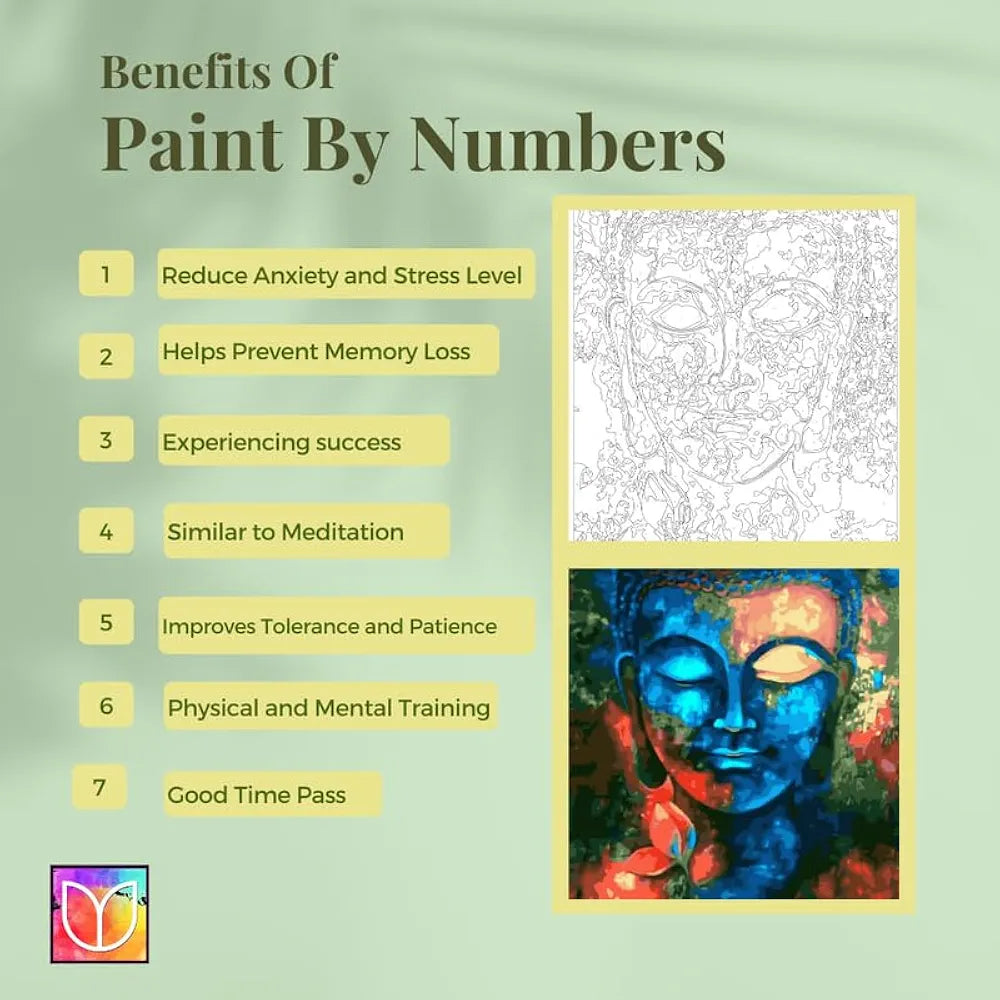 TULIP N TURTLE Cafe DIY Acrylic Paint by Number Kit for Adults Kids Beginner Number Painting kit DIY Canvas Painting by Number Wall Decoration DIY Painting kit for Adults