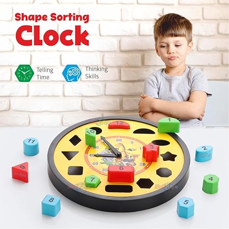 Zudo Toys Zudo Plastic Early Educational Teaching Clock Toy Colour Yellow