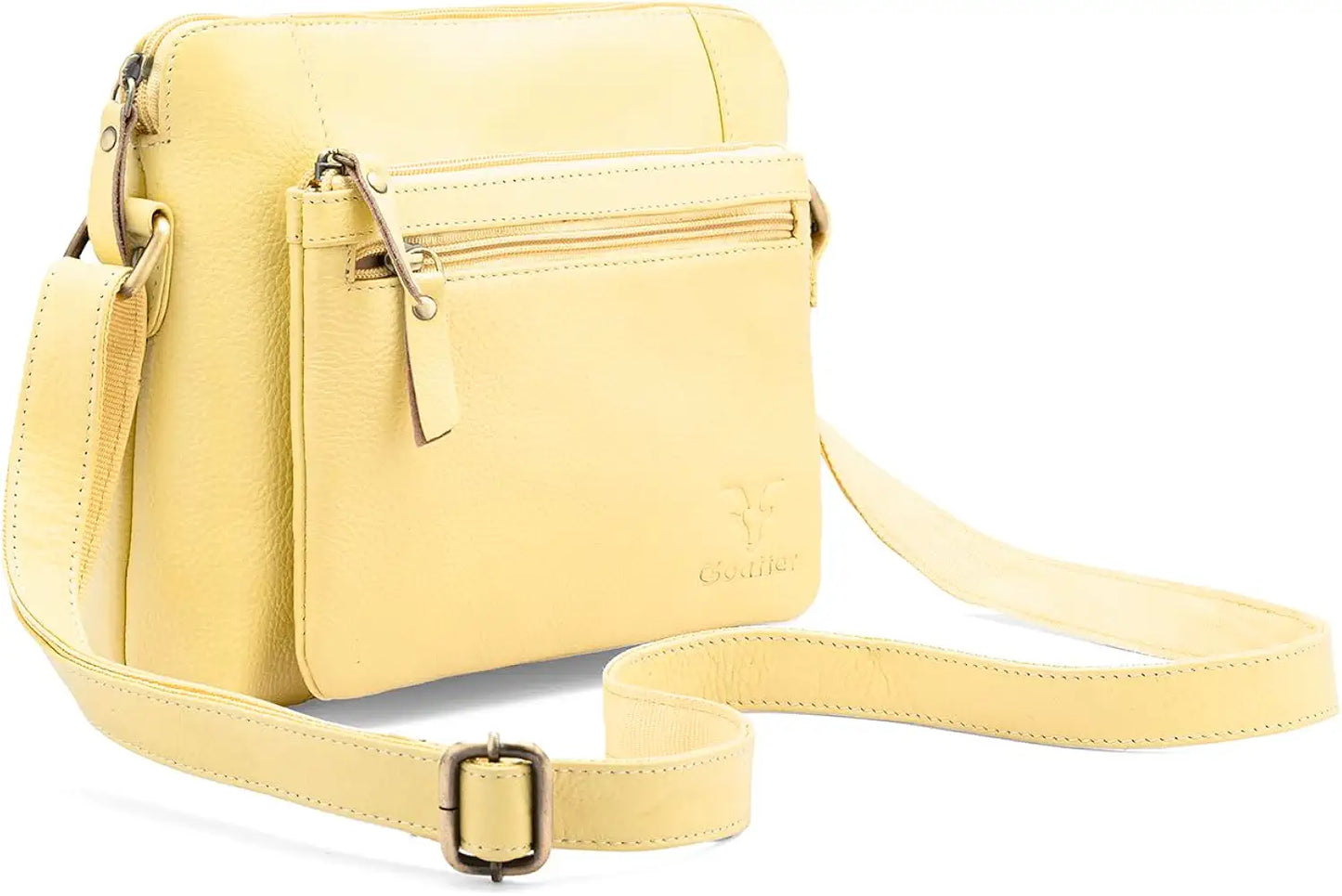 Goatter Genuine Leather 9" Inch Sling Cross-Body Bag For Women's