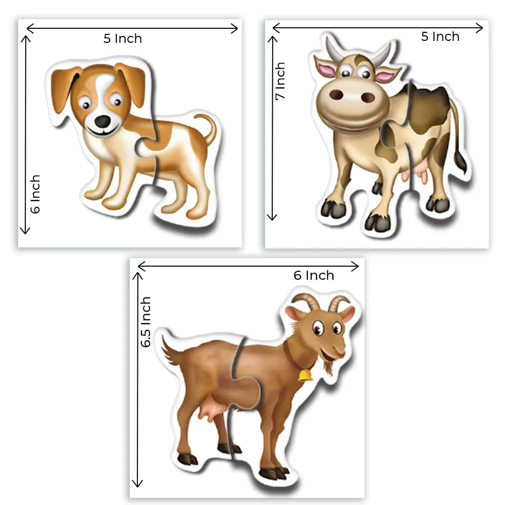 TOYKRAFTT 2 Piece Floor Puzzles for Kids Age of 2 Years Above, Chunky Pieces, Educational Toys for Toddlers, My First Farm Animal Puzzles