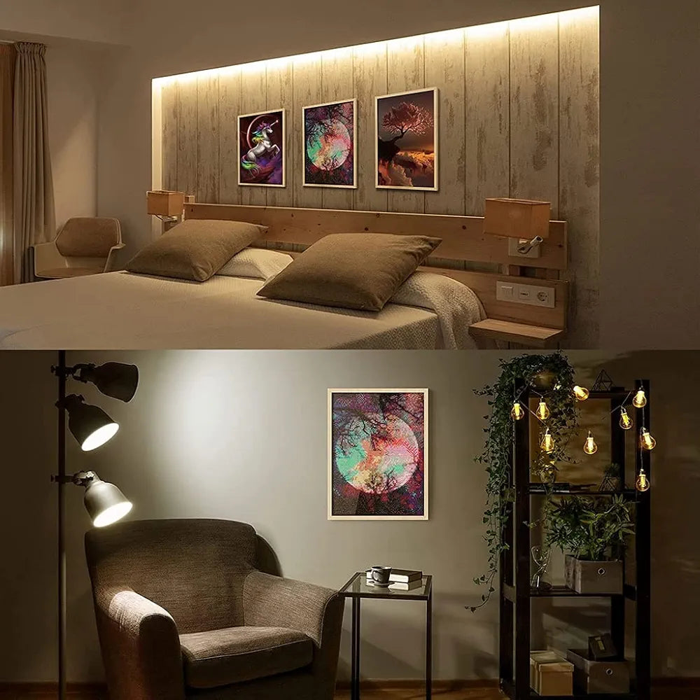 HASTHIP® Diamond Painting Kit,30 * 40cm Bright Moon Diamond Painting Kits,5D Kit for Adults & Kids Art Wall Hangings Super Moon Night Scene for Home Wall Decor