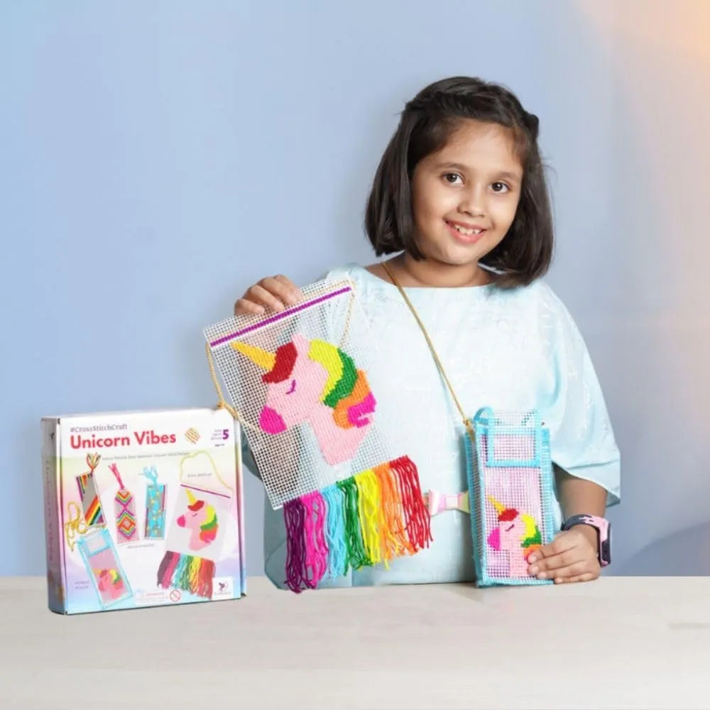 Toykraftt Cross Stitch Craft| Embroidery Kit| Do It Yourself Craft Activity Kit for Girls Aged 8+ Years to Adults| Cross Stitch Embroidery Kit for Kids - Plastic, Multicolor