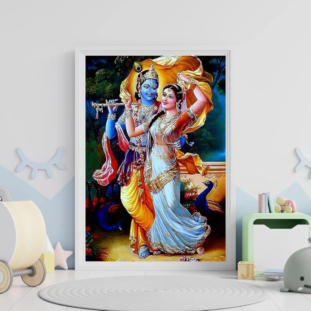 TULIP N TURTLE Radha Krishna Duo DIY 5D Diamond Painting by Number Kits Diamond Drill Diamond Painting kit Cross Stitch Pictures Arts Craft