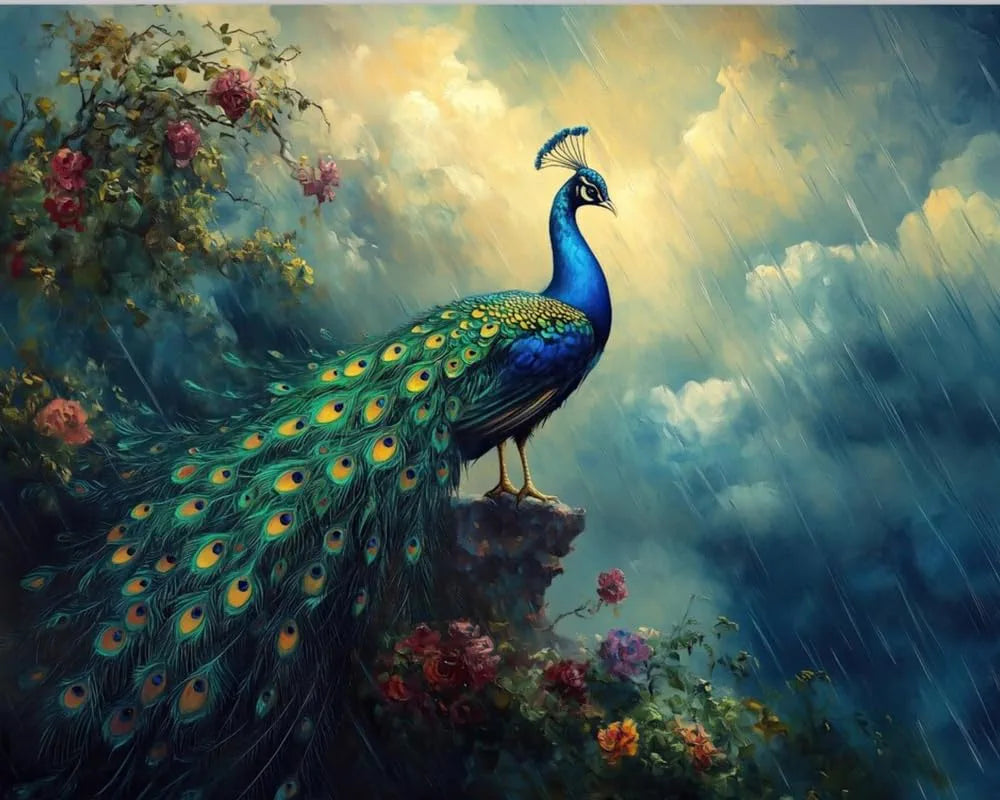 TULIP N TURTLE SAWAN DIY Acrylic Paint by Number Kit for Adults Beginner Canvas Painting by Number Acrylic Painting. Wall Decoration DIY Painting Kit for Adults