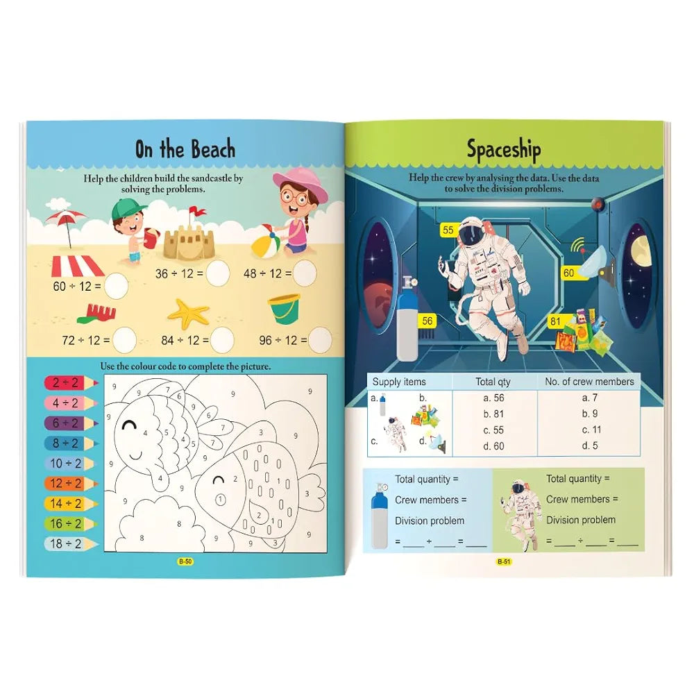 Multiplication and Division Maths Activity Book for Kids Ages 6+ | 120+ Engaging Activities with Answer Key | The Book Tree Books