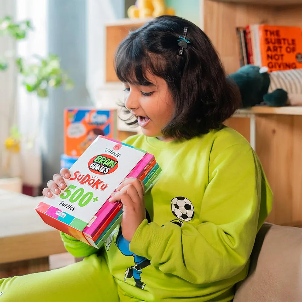 500+ Sudoku Puzzle Book Set for Kids Ages 4+ | 4-Book Pack with Solutions | Fun Brain Games for Logic & Problem-Solving by Majestic Book Club