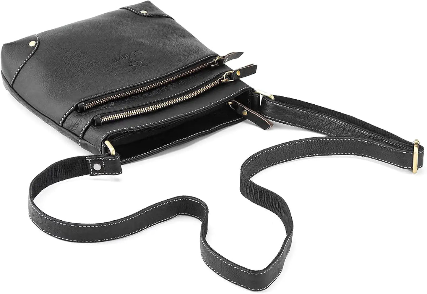 Goatter Genuine Leather 9.5" Inch Sling Cross-BodyBag for Girls And Women,