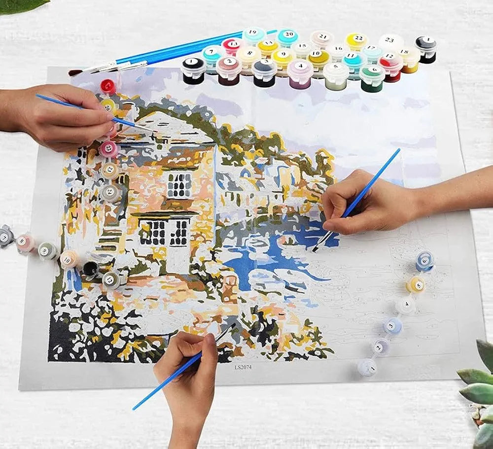 TULIP N TURTLE "Picture Perfect DIY Acrylic Paint by Number Kit for Adults Beginner Canvas Painting by Number Acrylic Painting. Wall Decoration DIY Painting Kit for Adults