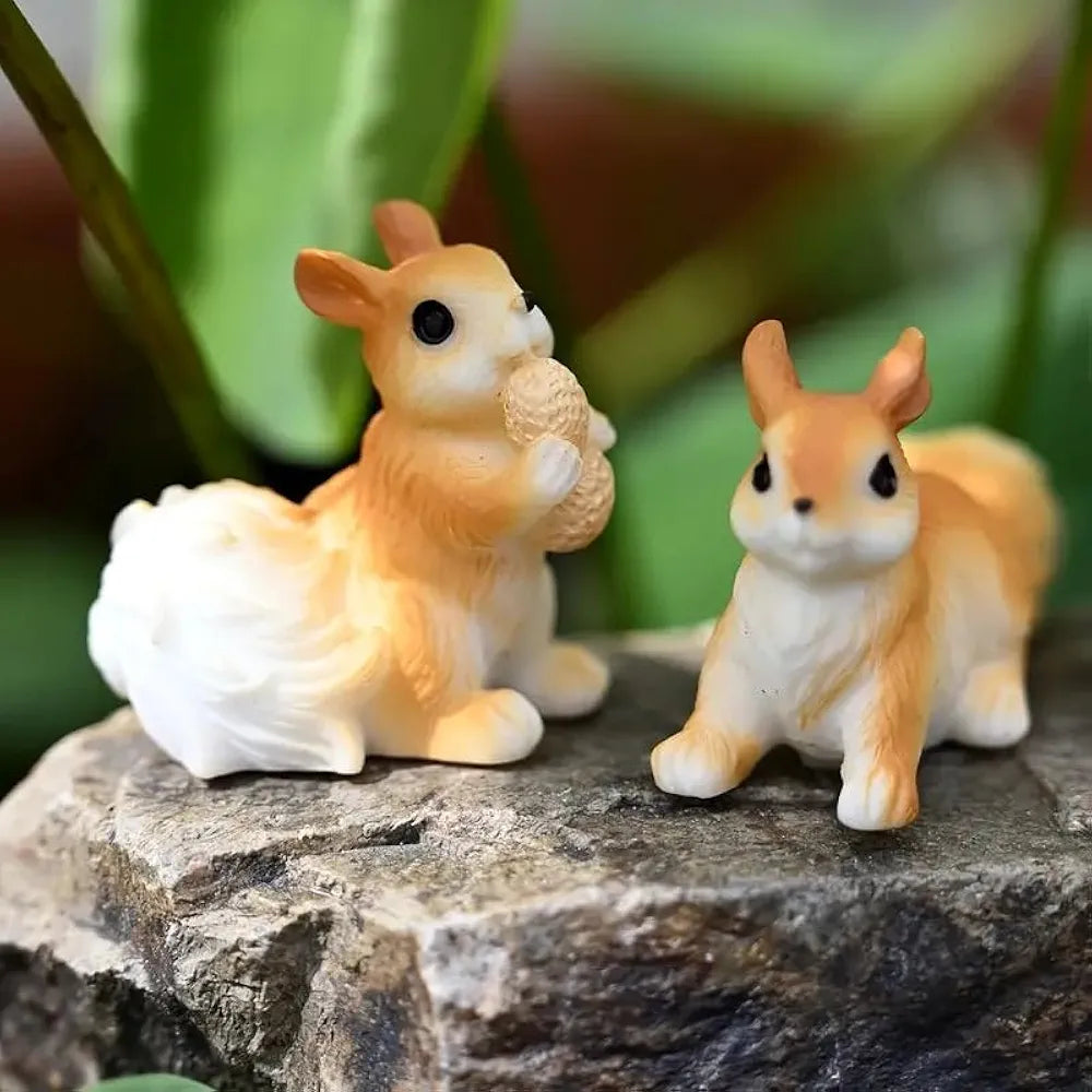 Satyam Kraft Resin 1 Set Squirrel Miniature Figurines Showpiece